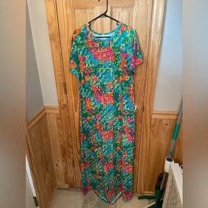 LulaRoe, Multicolored Maxi Dress, Size Large